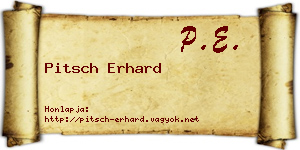 Pitsch Erhard névjegykártya